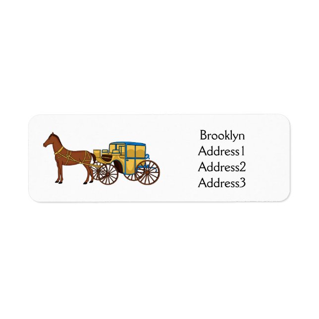 Cute horse and royal carriage illustration (Front)