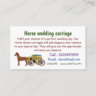 Cute horse and royal carriage illustration business card