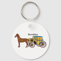 Cute horse and royal carriage illustration