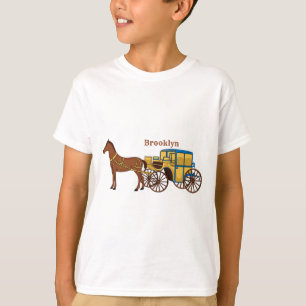 Cute horse and royal carriage illustration T-Shirt