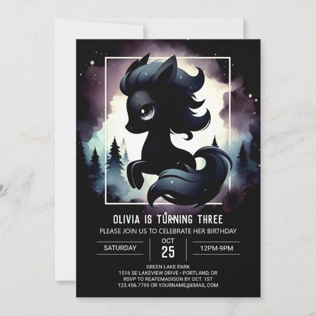 Cute Horse Birthday Invitation (Front)
