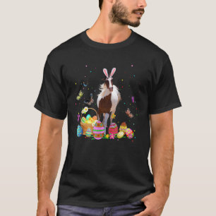 Cute Horse Bunny Egg Hunting Colourful Egg Happy E T-Shirt