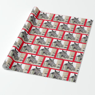 Cute Horse Chewing on a Fence Post Wrapping Paper