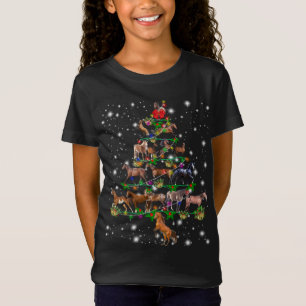 Cute Horse Christmas Tree Fairy Light T-Shirt