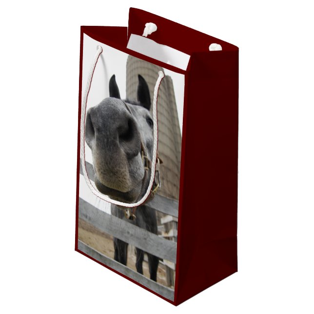 Cute Horse Close Up Small Gift Bag (Back Angled)