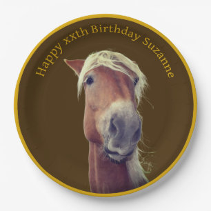 Cute Horse Face Personalised Birthday Party Paper Plate