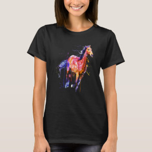 Cute Horse for Horse lovers Colourful Art Horse Ad T-Shirt