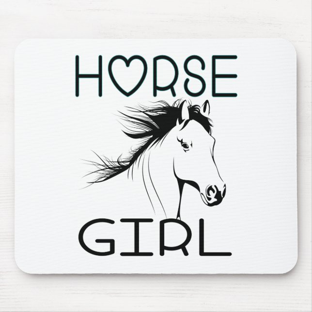 Cute Horse Girl Equestrian CowgirlHorses Pony Mouse Mat (Front)