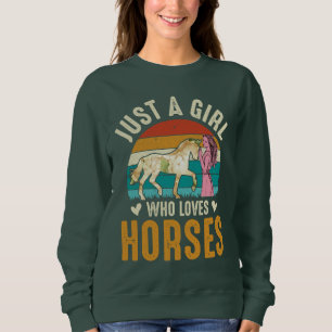 Cute Horse Girl Retro Sunset Horses Lovers Sweatshirt