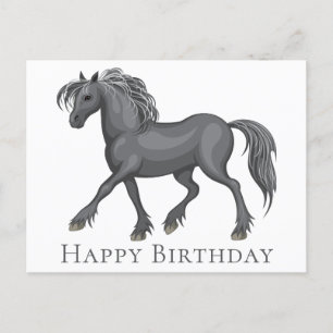 Cute Horse Happy Birthday Pony Equestrian Horses Postcard
