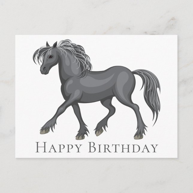 Cute Horse Happy Birthday Pony Equestrian Horses Postcard (Front)
