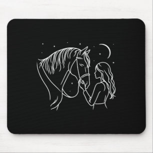 Cute Horse Horseback Riding Lover Horse Rider Love Mouse Mat