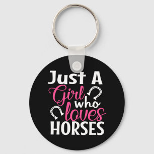Cute Horse Lover Cowgirl Farm Country Horseback Key Ring