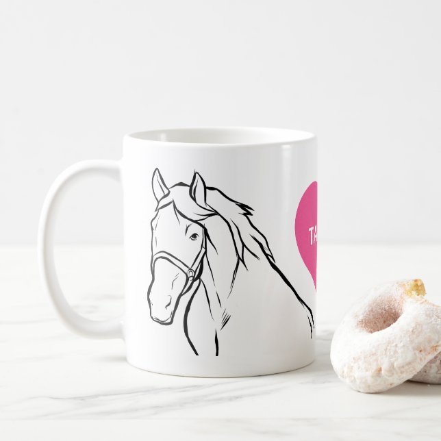 Cute Horse Lover Equestrian Country Cowgirl Farm Coffee Mug (With Donut)