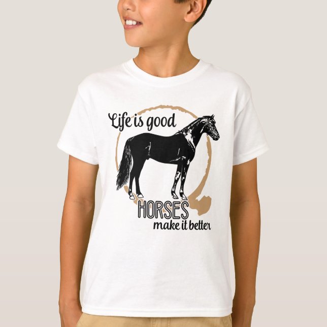 Cute Horse Lover Equestrian Horses Cowgirl Farm T-Shirt (Front)