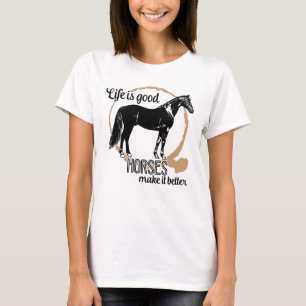 Cute Horse Lover Equestrian Horses Cowgirl Farm T-Shirt