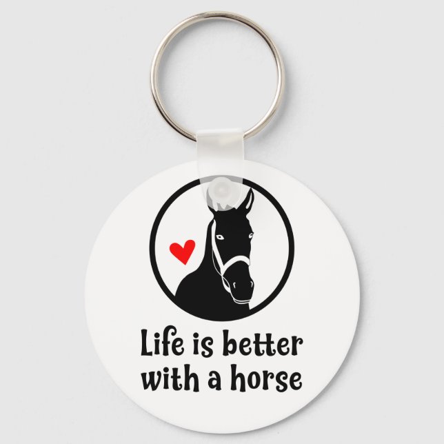 Cute Horse Lover Farm Western Cowgirl Pony Rodeo Key Ring (Front)