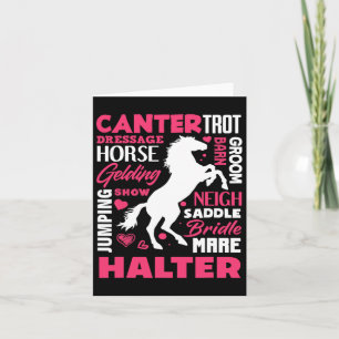 Cute Horse Lover Girl Funny Horseback Riding Horse Card