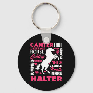 Cute Horse Lover Girl Funny Horseback Riding Horse Key Ring