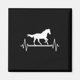 Cute Horse Lover Horseback Riding Heartbeat Horse Magnet