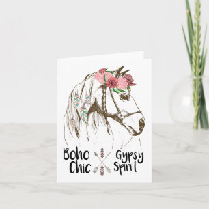 Cute Horse Lover Shirt Boho Hippie Western Equestr Card