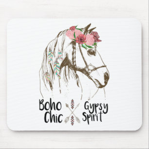 Cute Horse Lover Shirt Boho Hippie Western Equestr Mouse Mat