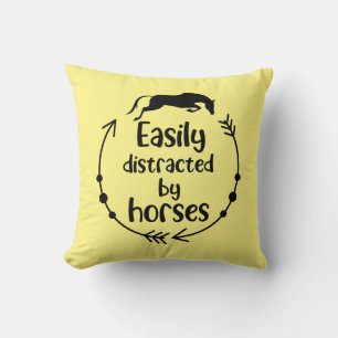 Cute Horse Lover Yellow Western Equestrian Cushion