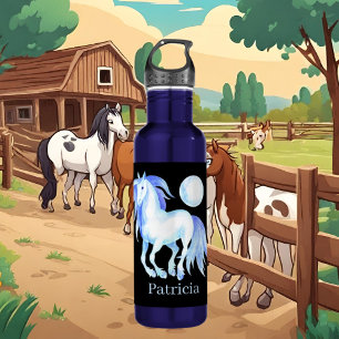cute horse lovers add name 710 ml water bottle