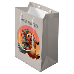 Cute horse lovers customisable medium gift bag