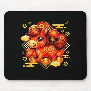 Cute Horse Lunar Chinese New Year 2026 Men Women K Mouse Mat