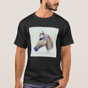 Cute Horse Paint Splatter Colourful Watercolor Wom T-Shirt