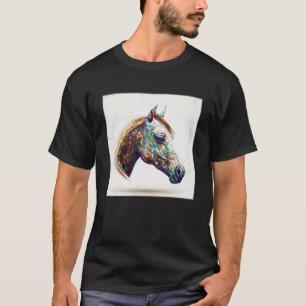 Cute Horse Paint Splatter Colourful Watercolor Wom T-Shirt