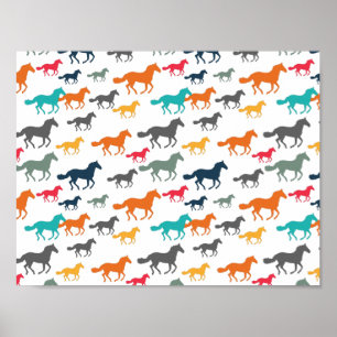 Cute Horse Pattern Poster