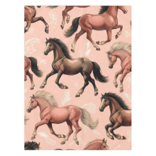 Cute Horse Pink Seamless Tablecloth