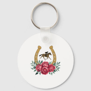 Cute Horse Racing Roses Ky 151st Derby Horse Party Key Ring