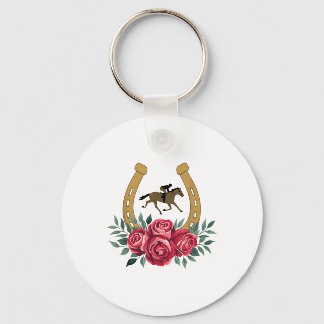 Cute Horse Racing Roses Ky 151st Derby Horse Party Key Ring (Front)