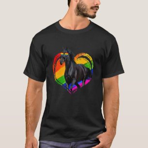 Cute Horse Rainbow Heart Animal Gay Lesbian Pride T-Shirt