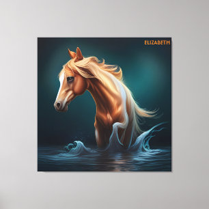 Cute Horse Rusty Fantasy Vintage Cute Horse Art Canvas Print