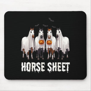 Cute horse sheet ghost halloween costume spooky mouse mat