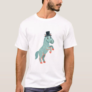 Cute Horse Shirt – Top Hat Folk Art T-Shirt