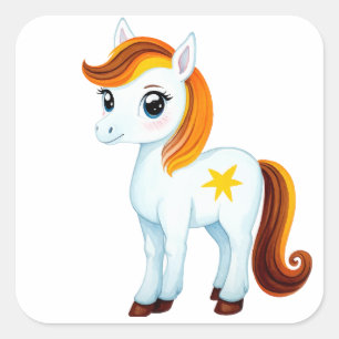 Cute Horse  Square Sticker