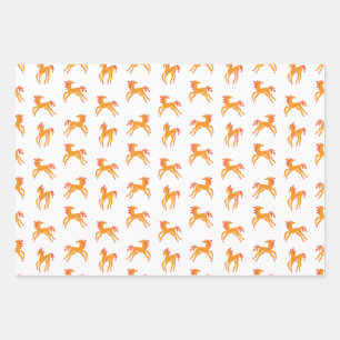 Cute horse wrapping paper sheet