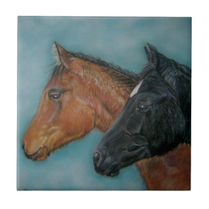 cute horses black foal chestnut foal design horse tile