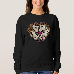 Cute Horses Couple Heart Shape Love Animals Horse Sweatshirt