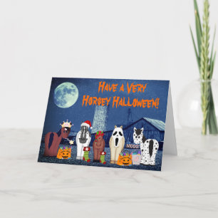 Cute Horses in Costumes Horsey Halloween Horse Card
