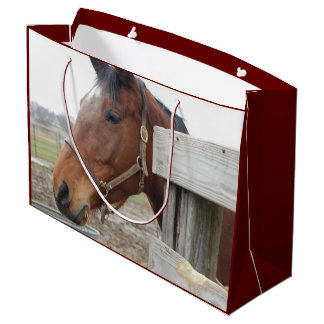Cute Horses on a Farm Large Gift Bag