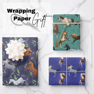 Cute Horses Wrapping Paper Sheet
