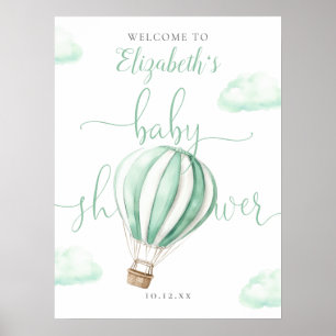 Cute Hot Air Balloon Baby Shower Welcome Sign