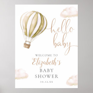 Cute Hot Air Balloon Baby Shower Welcome Sign
