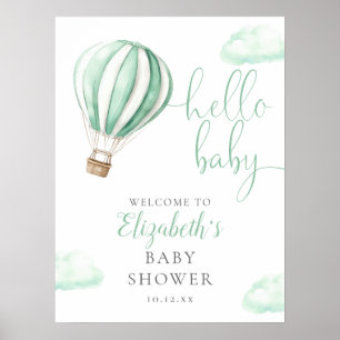 Cute Hot Air Balloon Baby Shower Welcome Sign